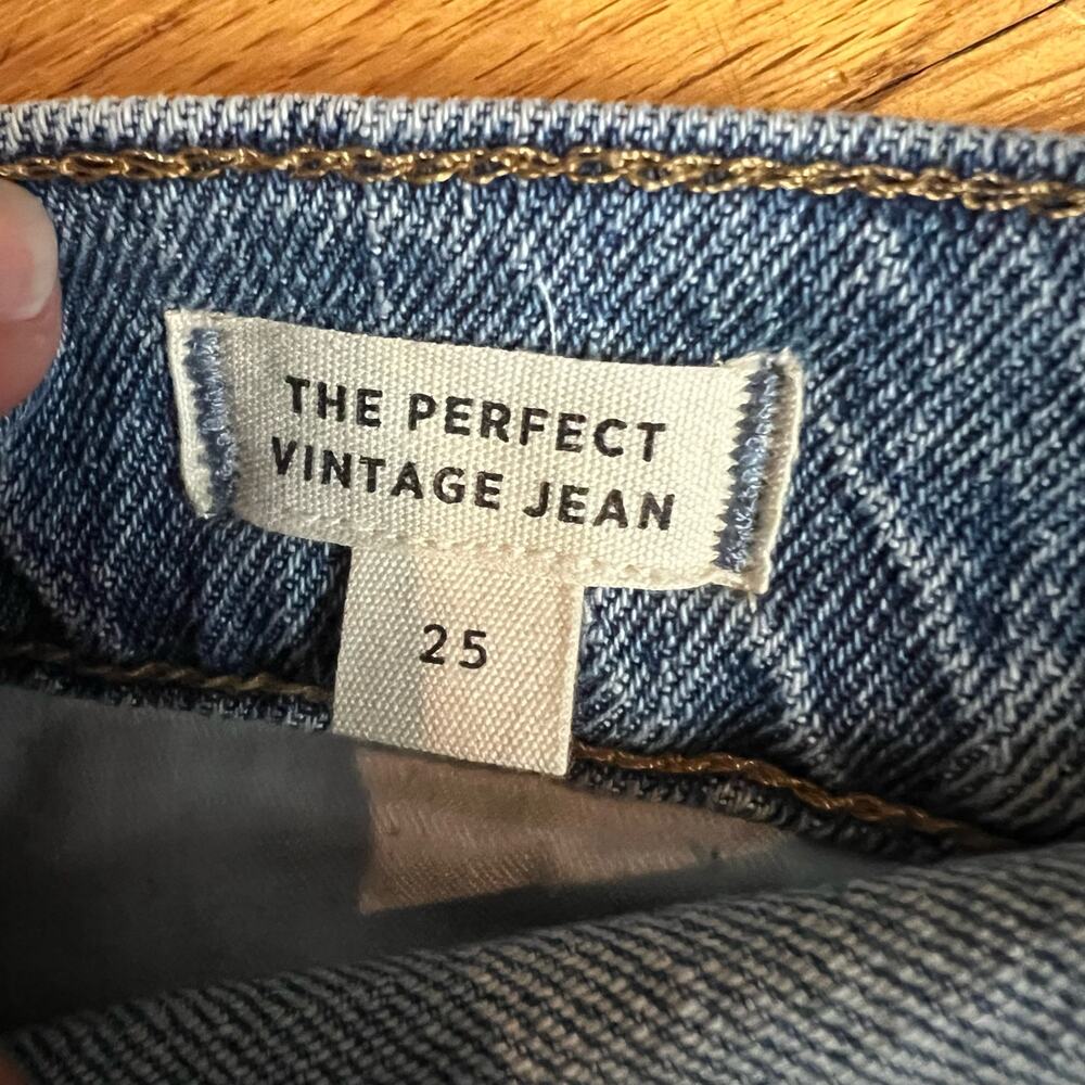 Madewell Jeans Womens 25 Perfect Vintage Blue Denim High Rise Fray Ankle - Picture 6 of 10